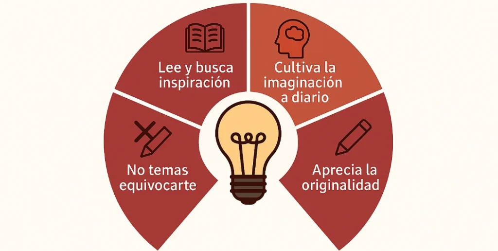 Infografía que muestra parte del proceso creativo